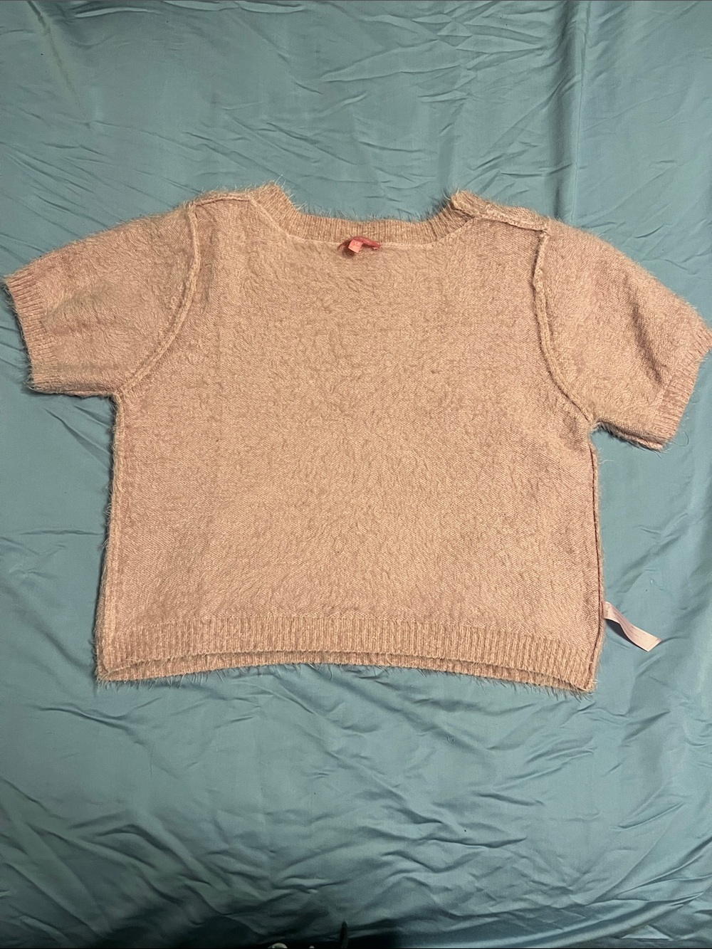 Sugar Thrillz Pink Fuzzy Cropped Sweater - Picture 6 of 8